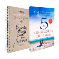 Kit 2 Livros Diário de Oração Amando a Deus - Lettering + As Cinco Linguagens do Amor