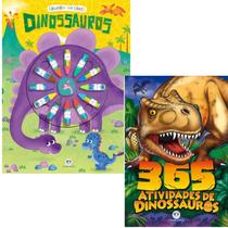 Kit 2 Livros Giz de cera Dinossauros + 365 Atividades de Dinossauros