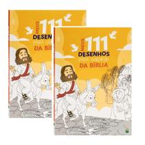 Kit 2 Livros Infantil Meus 111 Desenhos Bíblia Para Colorir
