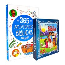 Kit 2 Livros Infantil Minha Primeira Bíblia + 365 Atividades Bíblicas Pé da Letra