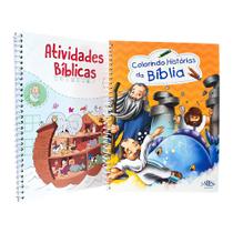 Kit 2 Livros Infantil SBN Atividades Bíblicas + Colorindo Histórias da Bíblia