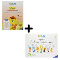 Kit 2 Livros Infantis - Apostila 4º Ano (Matemática e Português) + Praticando a Letra Cursiva - Educação e Escrita Diver