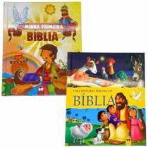 Kit 2 Livros Infantis Minha Primeira Bíblia + Uma História Por Dia, Ilustrados Capa Dura - Vale Das Letras