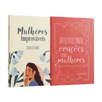 Kit 2 Livros - Mulher em Oração Devocional Mulheres Improváveis + Devocional Orações para Mulheres