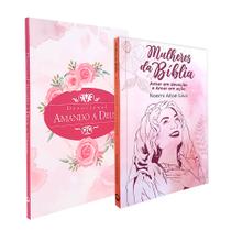 Kit 2 Livros Mulheres da Bíblia + Devocional Amando a Deus - Rosas Aquarela