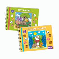Kit 2 Livros para Colorir Biblical and Fluffy & Cute Nature
