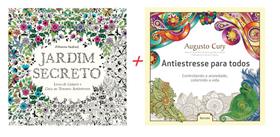 Kit 2 Livros para colorir Jardim Secreto + Antiestresse Para Todos - Sextante