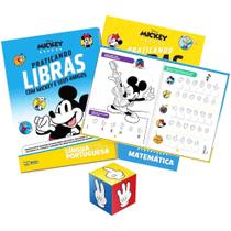 Kit 2 Livros Praticando Libras Com A Turma Do Mickey Língua De Sinais Para Crianças Português E Matemática - Rideel Bicho Esperto