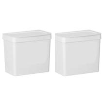 Kit 2 Lixeira 5 L Com Tampa Cozinha Pia Bancada Branco Kit 2 Lixeira 5 L Com Tampa Cozinha Pia Bancada Branco