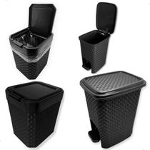 Kit 2 Lixeira 5l Tampa Compacta Bancada Pia Lixeira 7l Pedal Kit 2 Lixeira 5l Tampa Compacta Bancada Pia Lixeira 7l Pedal