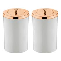Kit 2 Lixeira 8 Litros Cesto De Lixo Tampa Rose Gold Para Cozinha Banheiro Escritório - Future Kit 2 Lixeira 8 Litros Cesto De Lixo Tampa Rose Gold Para Cozinha Banheiro Escritório - Future