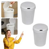 Kit 2 Lixeira Automática Redonda 12 Litros com Sensor de Proximidade Recarregável Banheiro Cozinha Globalmix Kit 2 Lixeira Automática Redonda 12 Litros com Sensor de Proximidade Recarregável Banheiro Cozinha Globalmix