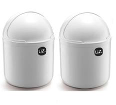 Kit 2 Lixeira de cozinha para pia 4 litros com tampa UZ