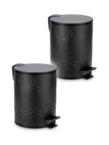 Kit 2 Lixeira Pedal 5L Hexagon Balde Lixo Cozinha Banheiro Kit 2 Lixeira Pedal 5L Hexagon Balde Lixo Cozinha Banheiro