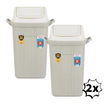 Kit 2 Lixeira Plástica Tampa Basculante 30 Litros Sanremo