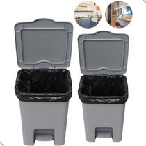 Kit 2 Lixeira Plástico Firme C. Pedal E Tampa 14 e 7 Litros.