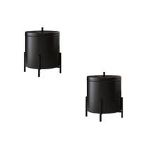Kit 2 Lixeira Preta Banheiro Cozinha Level 6 Litros - ÉdeCasaMóveis