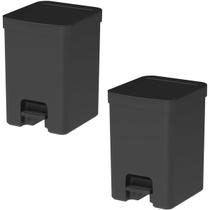 Kit 2 Lixeiras 12 Litros Com Pedal Plástica Banheiro Cozinha Trium - Ou Kit 2 Lixeiras 12 Litros Com Pedal Plástica Banheiro Cozinha Trium - Ou
