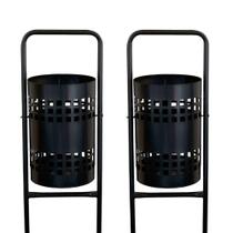 Kit 2 Lixeiras 3143X2MTM Tela 40L Uso Externo e Interno Preto Metalmig Kit 2 Lixeiras 3143X2MTM Tela 40L Uso Externo e Interno Preto Metalmig
