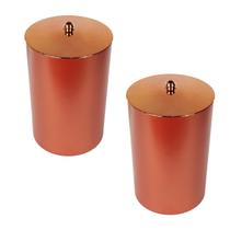 Kit 2 Lixeiras 8 Litros Cesto de Lixo Rose Gold com Tampa Cozinha Banheiro - AMZ