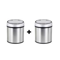 Kit 2 Lixeiras Automáticas Aço Inox 6 Litros Guimmis.casa