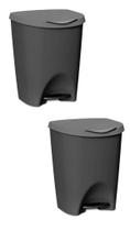 Kit 2 Lixeiras Banheiro Cozinha Escritório Com Pedal 15l