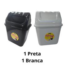Kit 2 Lixeiras Basculante Pequenas 3,5 Litros Cesto de Lixo Pia Cozinha Banheiro Escritório - Erca Plast