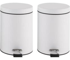 Kit 2 Lixeiras Brancas Redondas Com Pedal 5 Litros Kit 2 Lixeiras Brancas Redondas Com Pedal 5 Litros