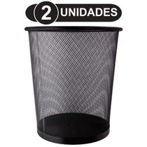 KIT 2 Lixeiras Cesto para Escritório de Metal 10L Cesto Aramado Telada 10L Cesto de Papéis