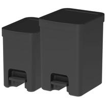 Kit 2 Lixeiras com Pedal e Aro Interno 6 Litros 12 Litros OU Trium Preto