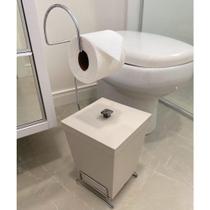 Kit 2 Lixeiras Com Suporte De Papel Higiênico - Stolf Areia Kit 2 Lixeiras Com Suporte De Papel Higiênico - Stolf Areia