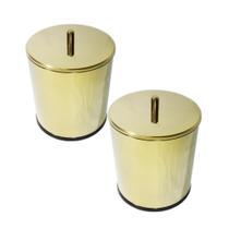 Kit 2 Lixeiras Dourada Aço Inox 5L + 7L Fineza