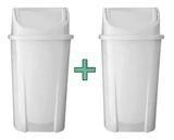 Kit 2 Lixeiras Lixo Grande Coleta Seletiva 50l Vai E Vem Branca