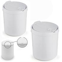 Kit 2 Lixeiras Plástico Multi Uso P/ Banheiro e Cozinha Tampa Clicar Branca 6L Kit 2 Lixeiras Plástico Multi Uso P/ Banheiro e Cozinha Tampa Clicar Branca 6L