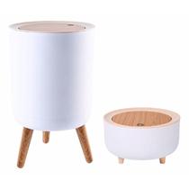 Kit 2 Lixeiras Retrô Tampa Cozinha Banheiro Escritório