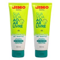 Kit 2 Loção Repelente De Insetos Hipoalergênico Corporal Jimo 100ml Criança Adulto Proteção Contra Dengue Zika Chikungunya Moscas Mosquitos Butuca