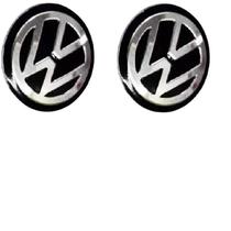 Kit 2 Logo Emblema Adesivo Volkswagen Chave Wv Aluminio 14Mm