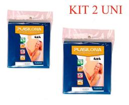 KIT 2 Lona Plastica Colorida 5x4 Cobertura Proteção Pintura