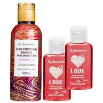 Kit 2 Love Óleo Morango 30ml e 1 Óleo Beijável Para Massagem Morango 120 mL Kit 2 Love Óleo Morango 30ml e 1 Óleo Beijável Para Massagem Morango 120 mL