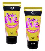 KIT 2 Lubrificante Beijável Deslizante UNISEX Baba Love Sabor Gostoso Prazer