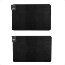 Kit 2 Lugar Americano Resistente Premium Croco 45x30cm Preto