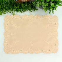 Kit 2 Lugares Americanos Bordado Domus Bege 35x50cm Argivai Kit 2 Lugares Americanos Bordado Domus Bege 35x50cm Argivai