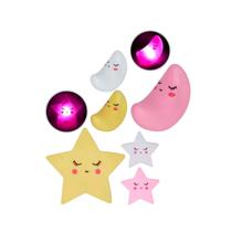 Kit 2 Luminária Abajur Lua e Estrela Infantil Baby Mesa Decoração