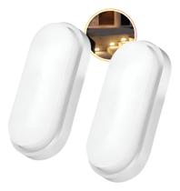 Kit 2 Luminária Arandela Oval Tartaruga LED 15W Bivolt Branco Frio 6500K IP65 Iluminação 65FCD15B Kit 2 Luminária Arandela Oval Tartaruga LED 15W Bivolt Branco Frio 6500K IP65 Iluminação 65FCD15B