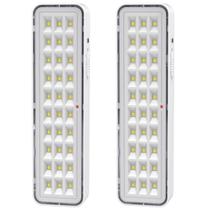 Kit 2 Luminária Emergência Lâmpada Luz Recarregável Bivolt Kit 2 Luminária Emergência Lâmpada Luz Recarregável Bivolt