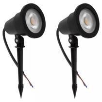 Kit 2 Luminaria Espeto Jardim Led 3w Branco Quente 3000k Kit 2 Luminaria Espeto Jardim Led 3w Branco Quente 3000k