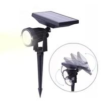 Kit 2 Luminária Espeto Jardim Led Energia Solar 7W Branco Quente 3000K