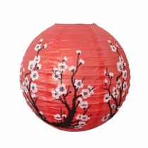 Kit 2 Luminária Japonesa Papel 30 cm Vermelha Sakura