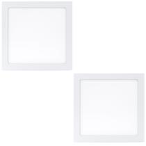 Kit 2 Luminária Led 18W Embutir Quadrado Branco Neutro Bivolt - Iluminação Equilibrada com Design Moderno