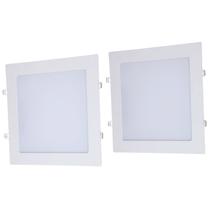 Kit 2 Luminária Led Embutir 24w Luz Branco Frio 6500K Plafon Slim Quadrado de Teto 29,6x29,6 para Quarto Sala Cozinha